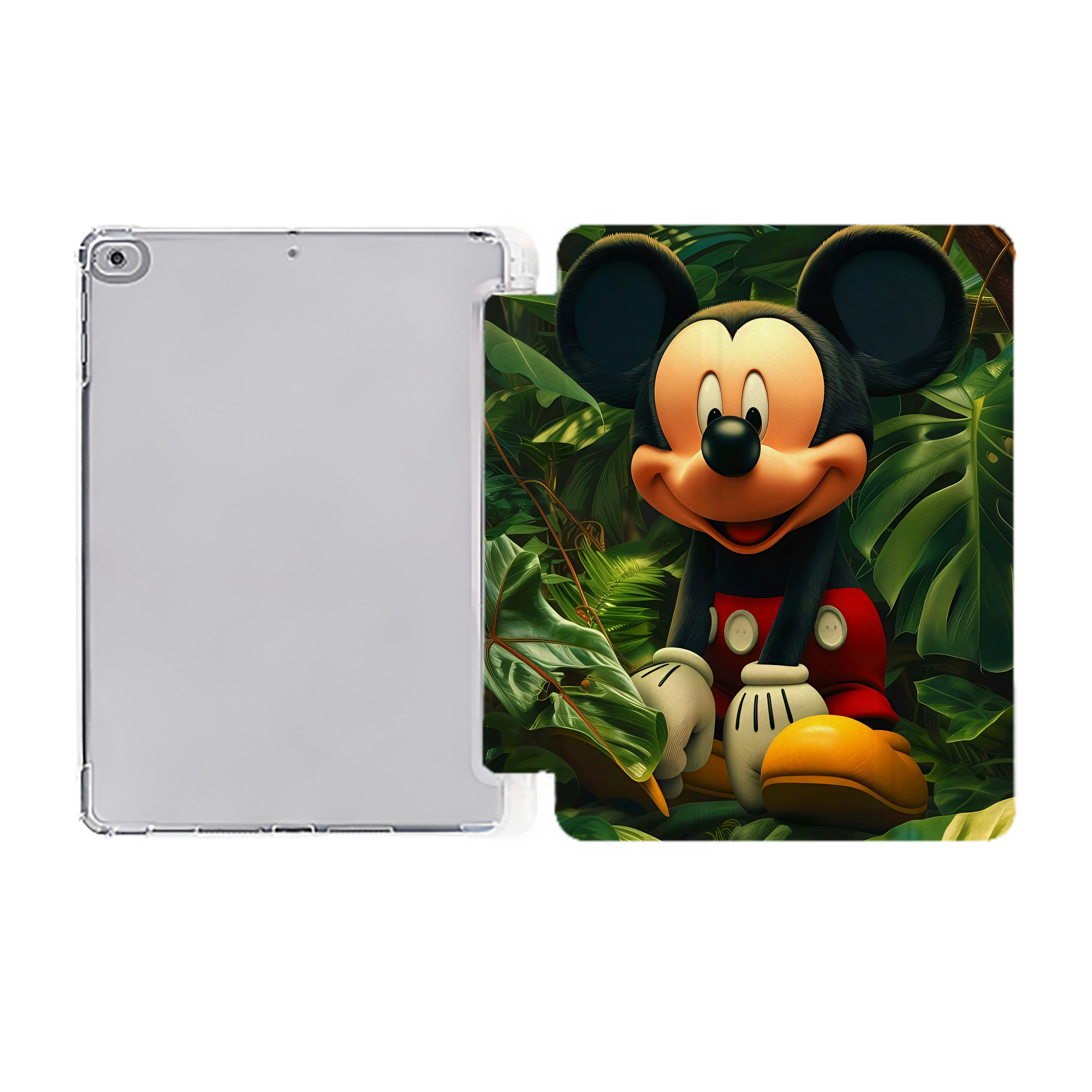 （画像用） ミッキーマウス Mickey Mouse IPad ケース ペン収納付き 三つ折りスタンド PUレザー×シリコン 対応機種9.5/10.5/10.9インチ